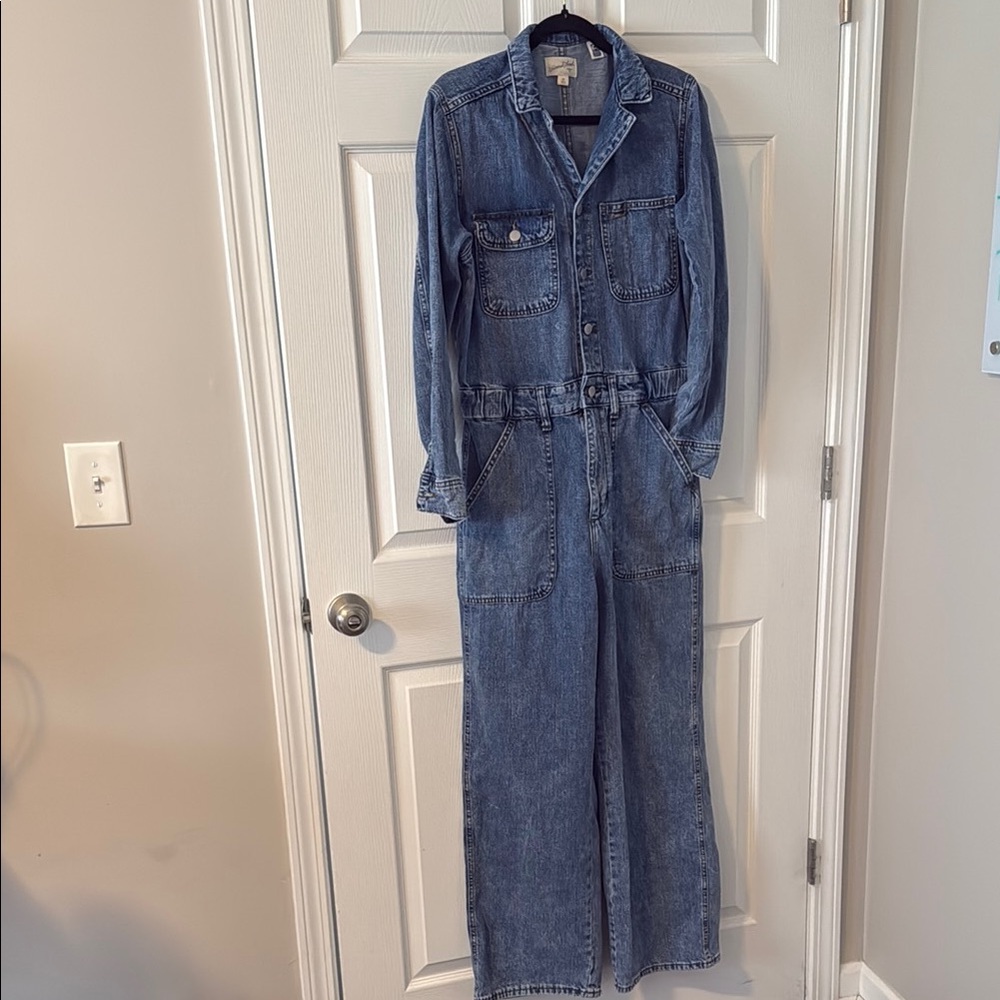 Casual Blue Denim Jumpsuit
